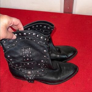 Vince Camuto Black Studded Leather Boots